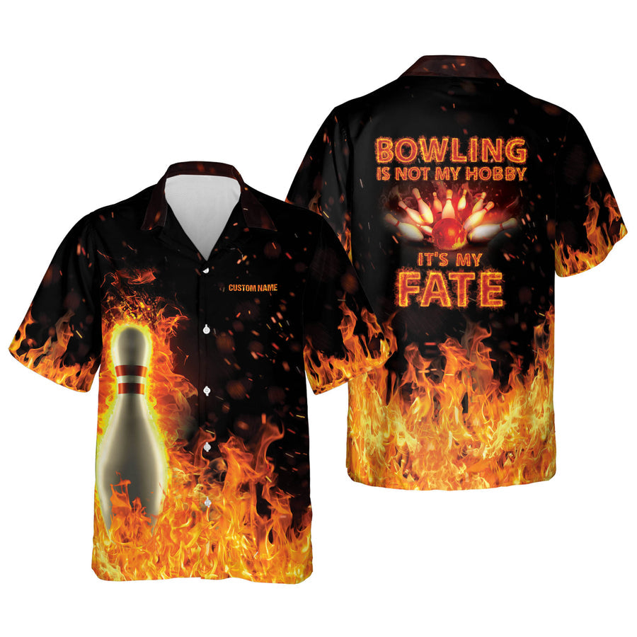 Custom This Is How I Roll Flame Bowling Hawaiian Shirt For Men, Custom Funny Flame Bowling Shirt