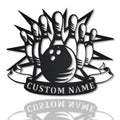 Personalized Bowling Monogram Metal Sign WITH LED/WITHOUT LED Lights Custom Bowling Metal Sign Sport Gifts Birthday Gift Bowling Sign