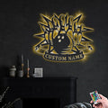 Personalized Bowling Monogram Metal Sign WITH LED/WITHOUT LED Lights Custom Bowling Metal Sign Sport Gifts Birthday Gift Bowling Sign