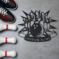 Personalized Bowling Monogram Metal Sign Art Metal Wall Art Decor Decoration Bowling Metal Sign Housewarming Outdoor Metal