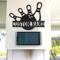 Personalized Bowling Monogram Metal Sign Art v3 Metal Wall Art Decor Decoration Bowling Metal Sign Housewarming Outdoor Metal