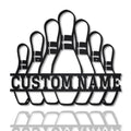 Personalized Bowling Pin Metal Sign WITH LED/WITHOUT LED Lights Custom Bowling Metal Sign Sport Gifts Birthday Gift Bowling Sign