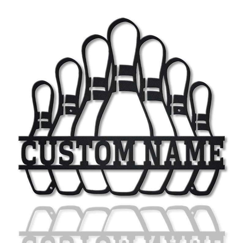 Personalized Bowling Pin Metal Sign WITH LED/WITHOUT LED Lights Custom Bowling Metal Sign Sport Gifts Birthday Gift Bowling Sign