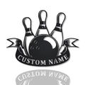 Personalized Bowling Monogram Metal Sign WITH LED/WITHOUT LED Lights v4 Custom Bowling Metal Sign Sport Gifts Birthday Gift Sport Gift