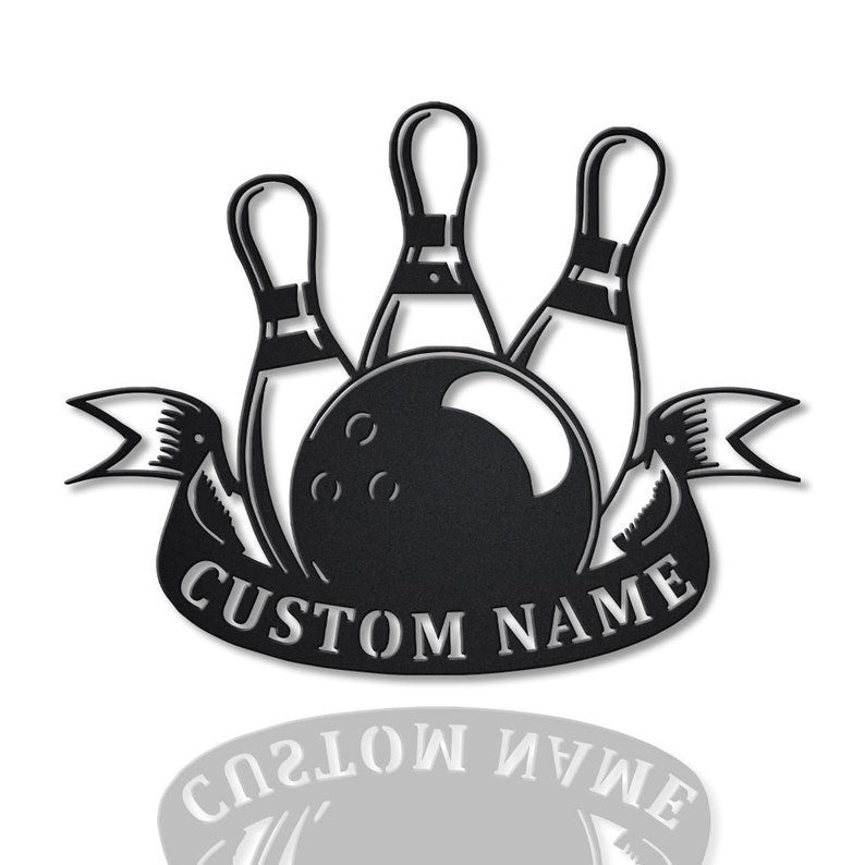 Personalized Bowling Monogram Metal Sign WITH LED/WITHOUT LED Lights v4 Custom Bowling Metal Sign Sport Gifts Birthday Gift Sport Gift