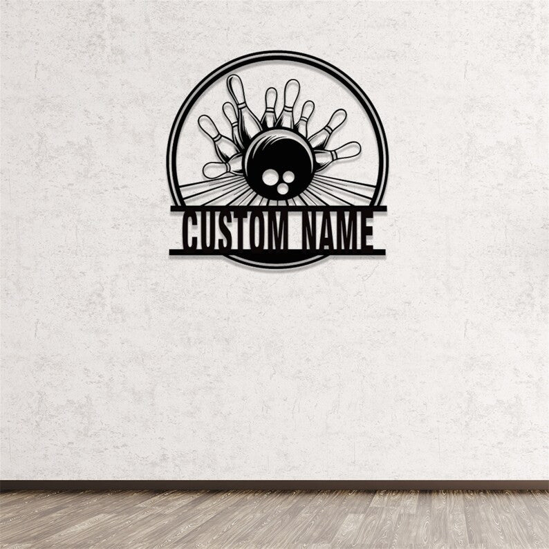 Custom Bowling Metal Sign WITH LED/WITHOUT LED Lights Bowling Alley Metal Wall Art Personalized Bowling Sign Bowling Wall Decor Bowling Sport Gifts