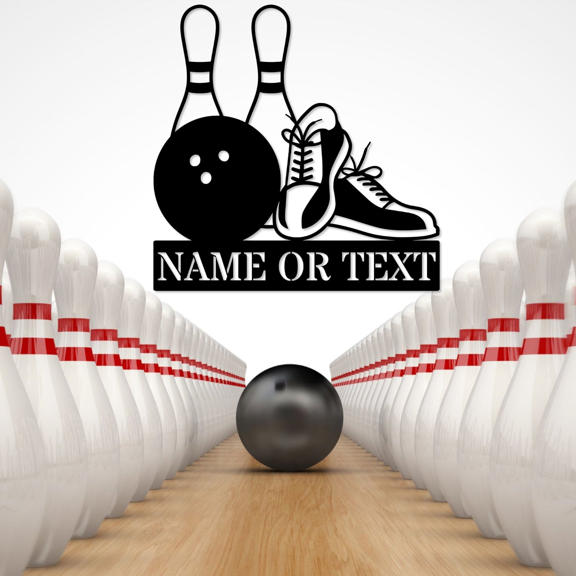 Personalized Bowling Name Metal Sign Display Custom Bowling Wall Decor Gift
